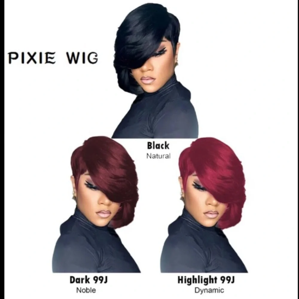 Short Layered Pixie Cut Human Hair Wig with Bangs Glueless Chic Thick Full Wear